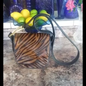 Susan Gail Leather Crossbody with Zebra flap